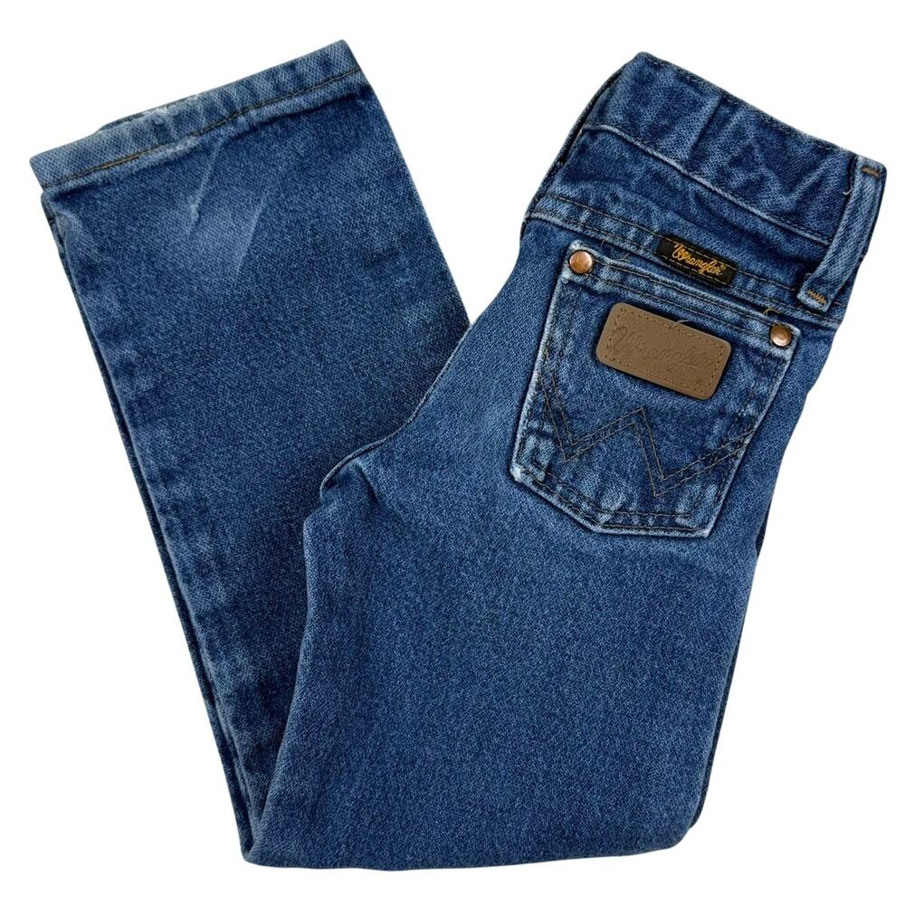 Wrangler Kids Jeans Sz 5 Slim Blue Denim Western Casual Adjustable Waistband